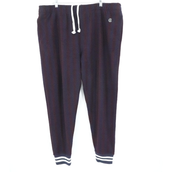 Champion x Todd Snyder Sweatpants Mens 2XL Navy Maroon Striped Wool Blend - Picture 1 of 15